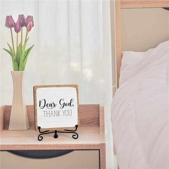 Boho Farmhouse Table Shelf Decor Christian Wood Sign Office Bedroom Gift - Picture 4 of 7